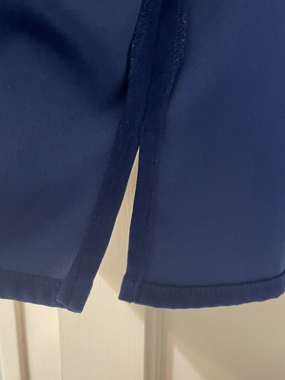 Talbots Faux Suede Blue Stretch Shirt Size S Navy - Picture 5 of 10
